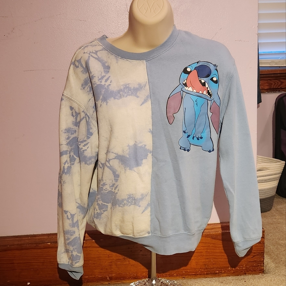 Blue stitch color block sweater